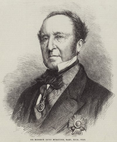 Sir Roderick Impey Murchison, Baronete, KCB, FRS (gravura) de English School