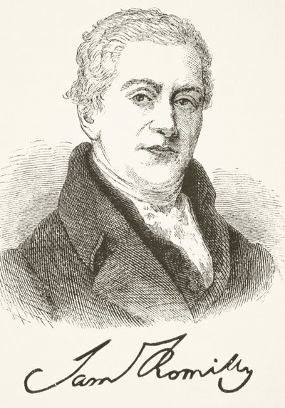 Sir Samuel Romilly, de "A História Nacional e Doméstica da Inglaterra", de William Hickman Smith Aubrey (1858-1916) publicou Londres, c.1890 de English School