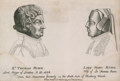 Senhor Thomas Rowe, Lord Mayor de Londres 1568 e Lady Mary Rowe de English School