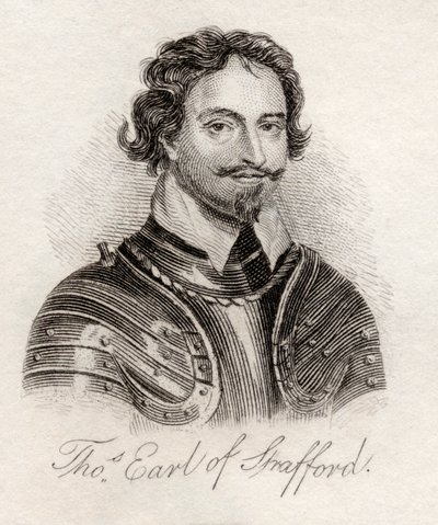 Sir Thomas Wentworth, 1º Conde de Strafford, do &39;Crabb&39;s Historical Dictionary&39;, publicado em 1825 de English School
