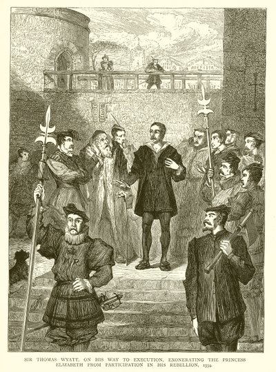 Sir Thomas Wyatt, em seu Caminho para a Execução, exonerando a Princesa Elizabeth da Participação em Sua Rebelião, 1554 de English School