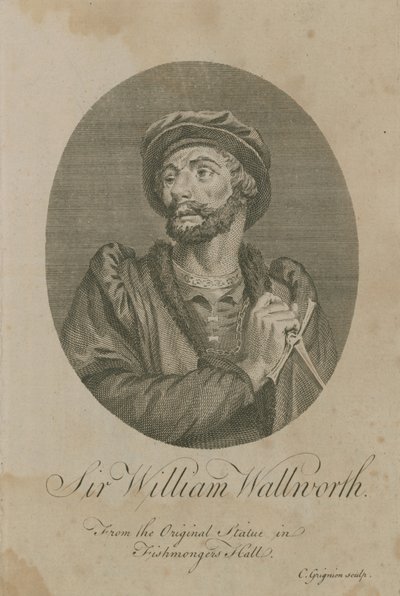 Sir William Wallworth, prefeito de Londres, 1370 de English School