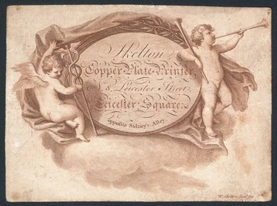 Skelton, impressora de chapa de cobre, cartão comercial de English School