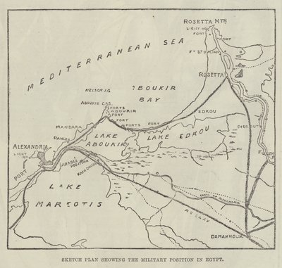 Plano de esboço mostrando a Posição Militar no Egipto (gravação) de English School