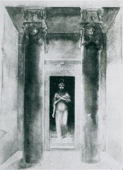Esboço de Moina Mathers (1865-1928) no papel da Alta Sacerdotisa Anari, trabalhando os Ritos de Ísis, Paris, 1899 de English School