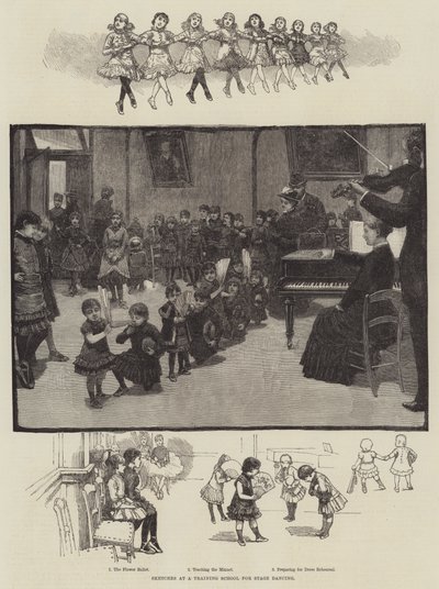 Esboços numa Escola de Formação de Dança de Palco (gravura) de English School
