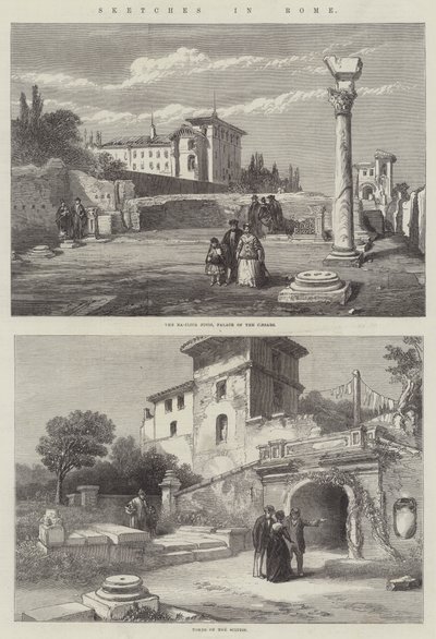 Esboços em Roma (gravura) de English School
