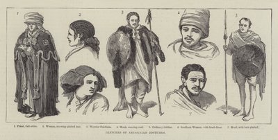 Esboços de Fantasias Abissínicas (gravura) de English School