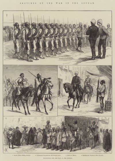 Esboços da Guerra no Soudan (gravura) de English School