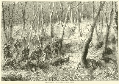 Escaramuça na floresta fora de Paris, outubro de 1870 de English School