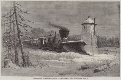 Snow-Plough on the Grand Trunk Railway, Canada (gravura) de English School