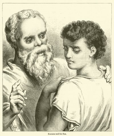 Sócrates e o seu filho (gravura) de English School