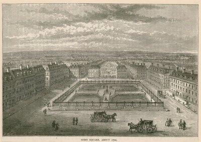 Soho Square, cerca de 1700 de English School