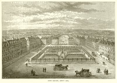 Soho Square, cerca de 1700 de English School