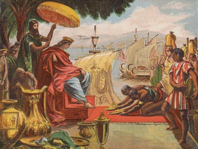 Salomão na sua glória (litografia a cores) de English School