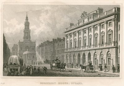 Somerset House e St Mary-le-Strand, em The Strand, Londres de English School