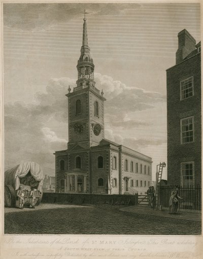 Sul, vista, st, mary, igreja, islington, londres de English School