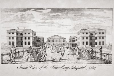 Vista sul do Hospital Foundling, Londres, 1749 de English School