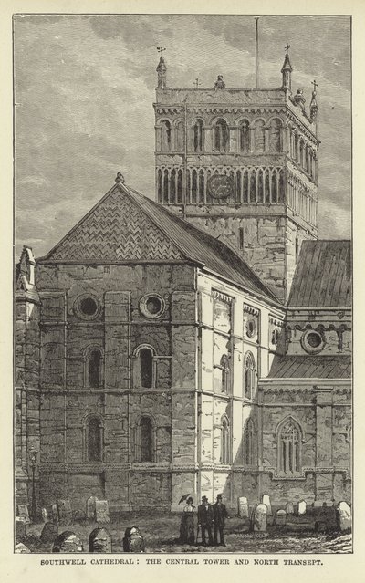 Catedral de Southwell, a torre central e transepto norte de English School