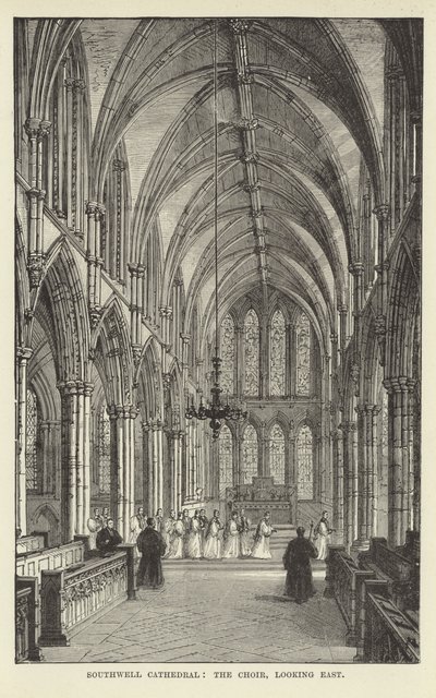Catedral de Southwell, o coro, olhando para o leste de English School
