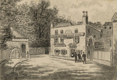 Spaniards Inn, Hampstead, Londres (wc no papel) de English School