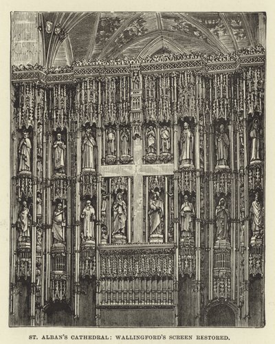 Catedral de St Albans, tela de Wallingfords restaurada de English School