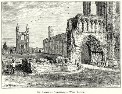 Catedral de St Andrews: Frente oeste (gravura) de English School