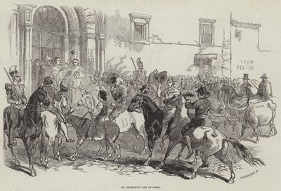 Dia de Santo António em Roma (gravura) de English School