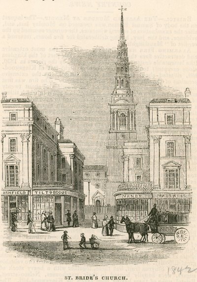 Igreja de St Brides, Fleet Street, Londres de English School