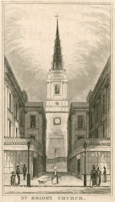 Igreja de St Brides, Fleet Street, Londres de English School