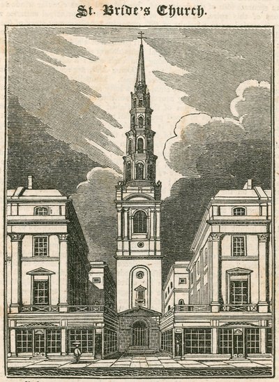Igreja de St Brides, Fleet Street, Londres de English School