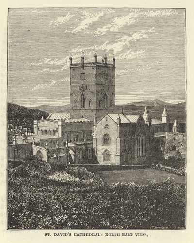Catedral de St Davids, vista nordeste de English School