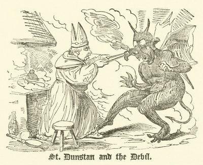 São Dunstan e o Diabo (gravura) de English School