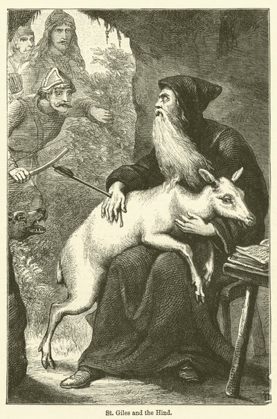 São Giles e a corça (gravura) de English School