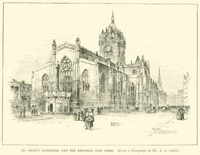 Catedral de St Giless e a City Cross restaurada de English School