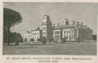 Casa de St Giless, Cranbourne, Dorset, assento do país do senhor Shaftesburys de English School