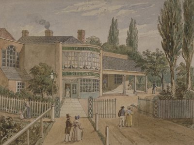 Jardins de chá St Helena, Lower Road, Rotherhithe, c.1860 (wc no papel) de English School