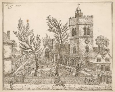 St Marys (igreja antiga), Islington (tinta no papel) de English School
