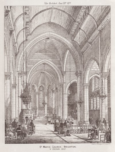 Igreja de Santa Maria, Brighton (gravura) de English School