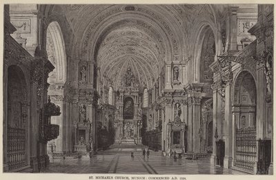 A Igreja de São Miguel, Munique, começou em 1538 d.C. (gravura) de English School