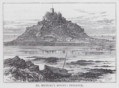 Monte de São Miguel, Penzance (gravura) de English School