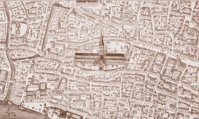 St Pauls e suas proximidades, na época de Henrique VIII de English School
