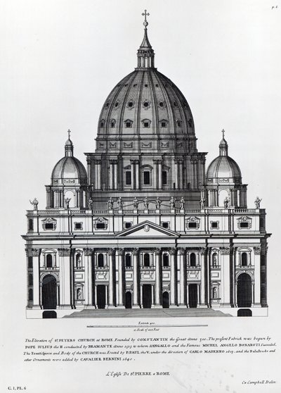 St. Peters, Roma, gravada por C. Campbell de English School