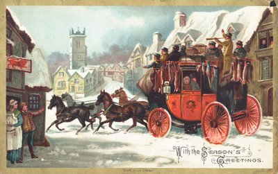 Treinador da fase na neve, cartão de Natal de English School