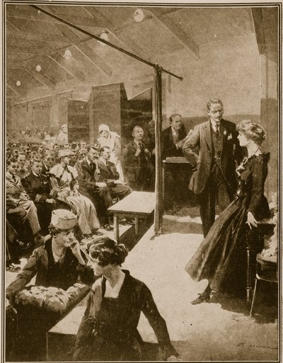 Performance de palco para soldados cegos na guerra, 1914-19 de English School
