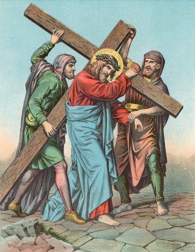 Estação V Cristo Assistido por Simão, o Cireneu, para levar a cruz de English School