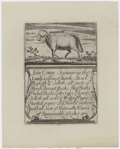 Estações, John Comyn, cartão de comércio de English School