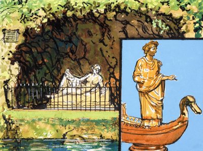 Estátua por um rio de English School