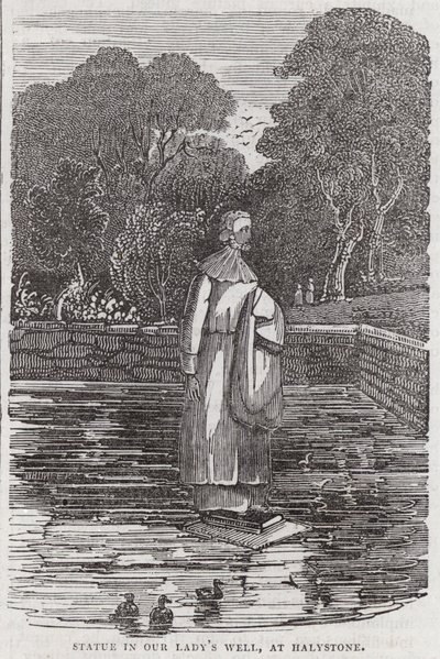 Estátua em Nossa Senhora Bem, em Halystone (gravura) de English School
