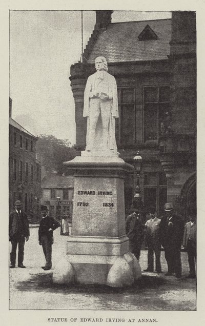Estátua de Edward Irving em Annan (gravura) de English School